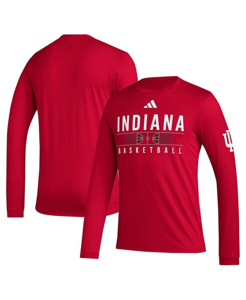 Men's Crimson Indiana Hoosiers Practice Basketball Pregame AEROREADY Long Sleeve T-shirt