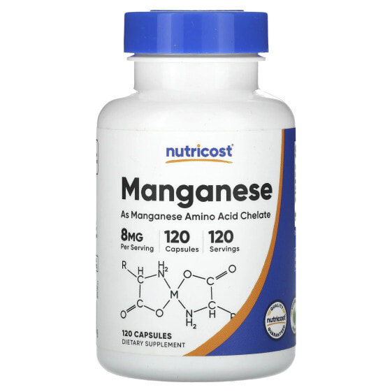 Nutricost, марганец, 8 мг, 120 капсул