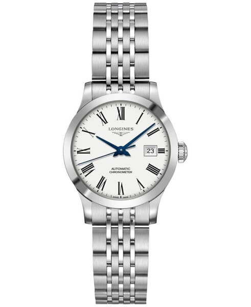Women's Swiss Automatic Chronometer Record Stainless Steel Bracelet Watch 30mm