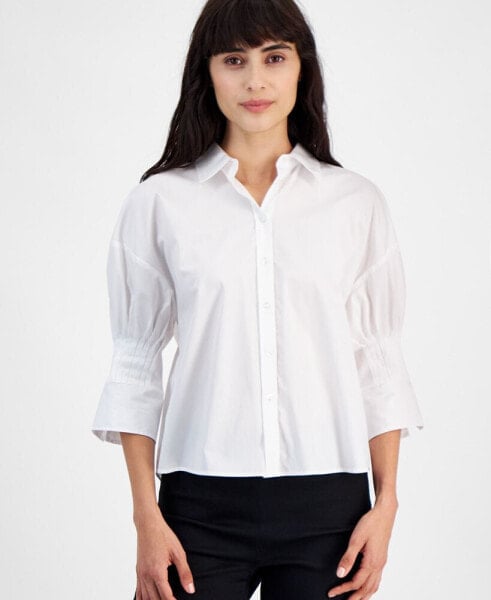 Women's Etje Cotton 3/4-Sleeve Collared Blouse