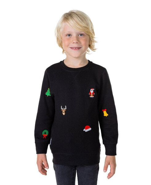 Toddler and Little Boys X-Mas Icons Fleece Sweater