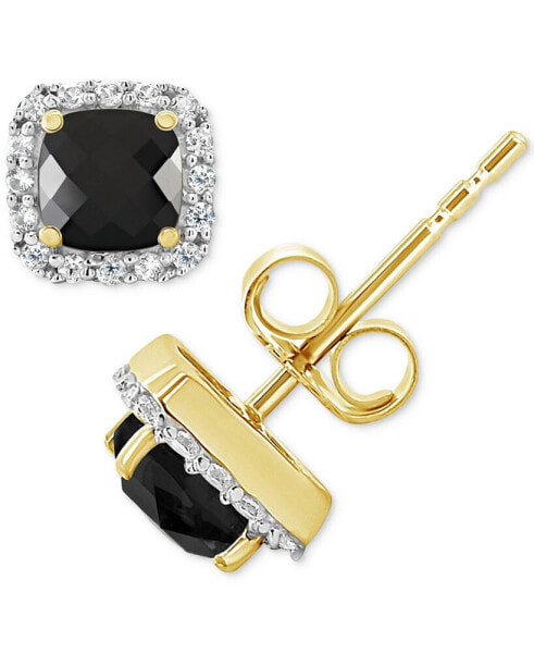 Cultured Freshwater Pearl & Lab-Created White Sapphire (1/5 ct. t.w.) Stud Earrings in 10k Gold (Also in Onyx)