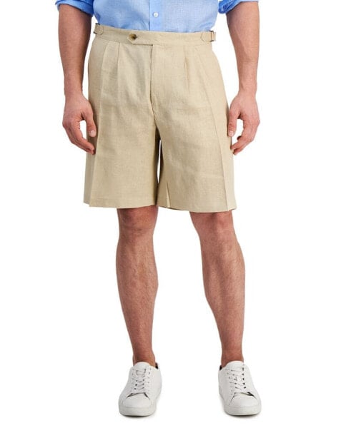 Men's Pleated Linen 9" Shorts, Created for Macy's