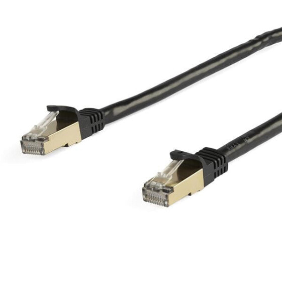 StarTech.com 10m CAT6a Ethernet Cable - 10 Gigabit Shielded Snagless RJ45 100W PoE Patch Cord - 10GbE STP Network Cable w/Strain Relief - Black Fluke Tested/Wiring is UL Certified/TIA - 10 m - Cat6a - S/UTP (STP) - RJ-45 - RJ-45