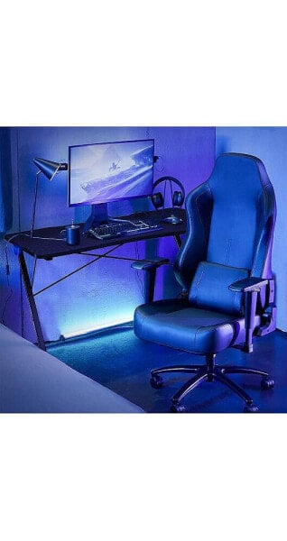 Z Shape Gaming Desk with LED Lights