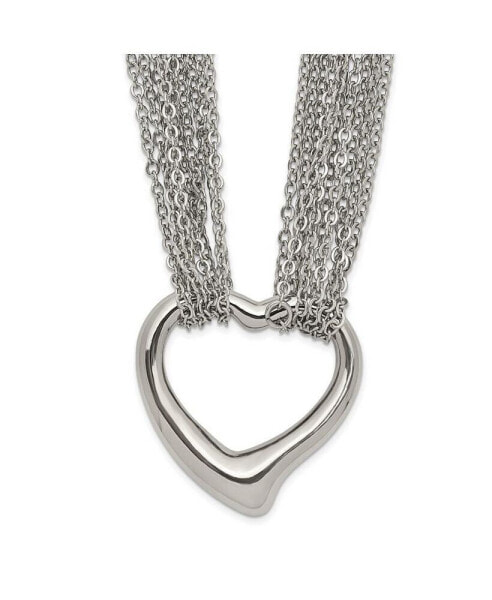 Heart 17 inch Cable Chain Necklace Multi Strand Necklace