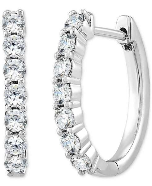 Lab-Created Diamond Small Hoop Earrings (5/8 ct. t.w.) in Sterling Silver