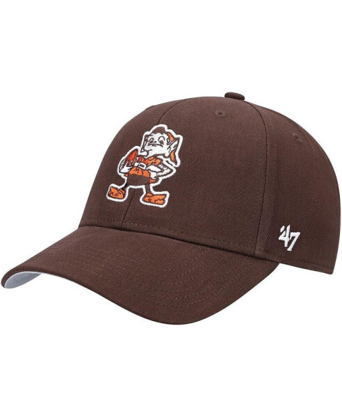 Big Boys and Girls Brown Cleveland Browns Team Basic MVP Adjustable Hat