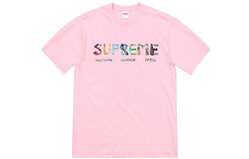 Supreme SS18 Rocks Tee Light Pink 字母logo短袖T恤 男女同款 粉色 送礼推荐 / Футболка Supreme SS18 Rocks Tee Light Pink logoT SUP-SS18-485