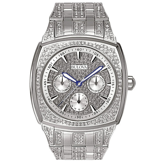 Bulova Men's Crystals Stainless Steel Multi-Function Quartz Watch Style: 96C002