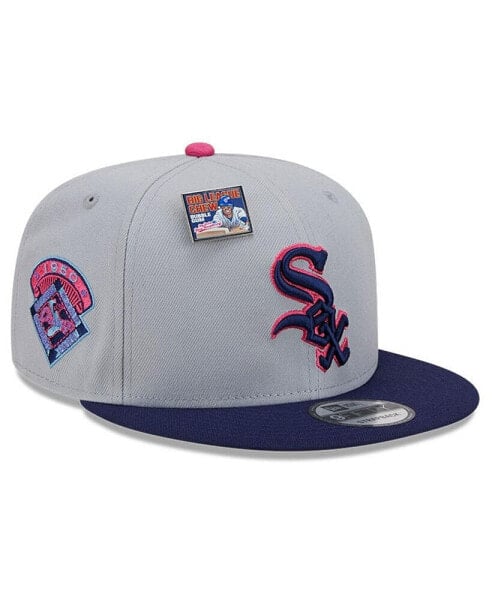 Men's Gray/Navy Chicago White Sox Raspberry Big League Chew Flavor Pack 9FIFTY Snapback Hat