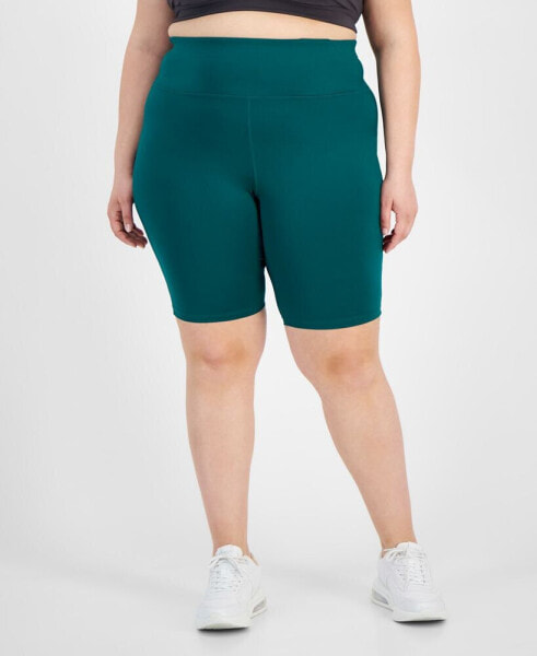 Plus Size Essentials High Waist Bike Shorts, Created for Macy's