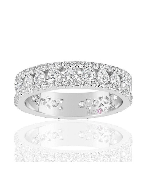 Кольцо Suzy Levian Three Row CZ Eternity.