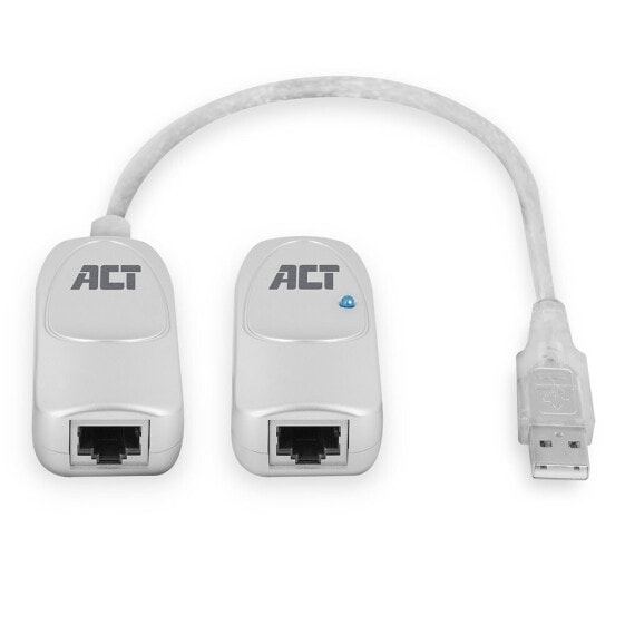 ACT AC6060 USB Extender set over UTP up to 60 meters - USB A - RJ-45 - White