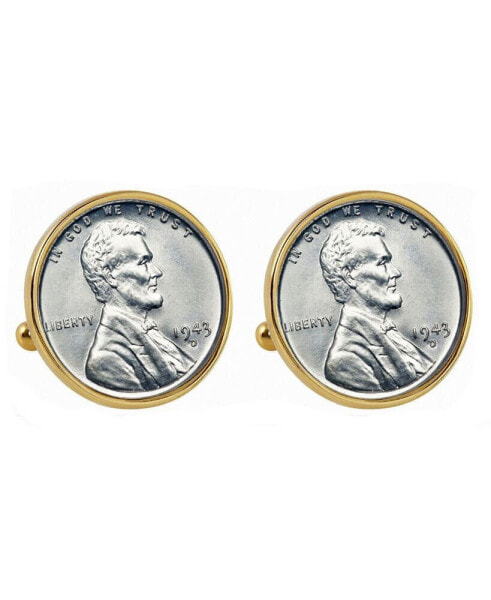 1943 Lincoln Steel Penny Bezel Coin Cuff Links