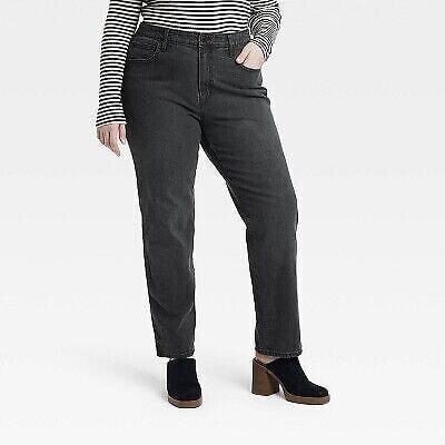 Women's High-Rise 90's Vintage Straight Jeans - Universal Thread Black 18