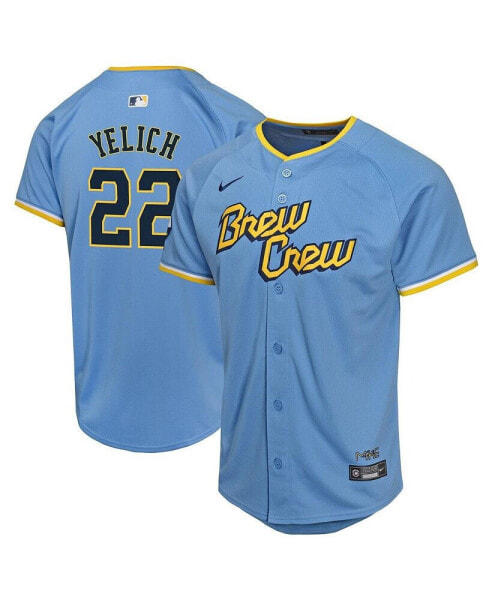 Big Boys and Girls Christian Yelich Powder Blue Milwaukee Brewers City Connect Limited Player Jersey