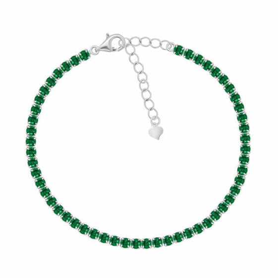 Tennis bracelet with green cubic zirconia BRC171WG