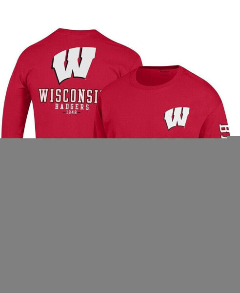 Men's Red Wisconsin Badgers Team Stack Long Sleeve T-shirt