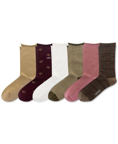 Women's 6-Pk. Roll-Top Slack Socks