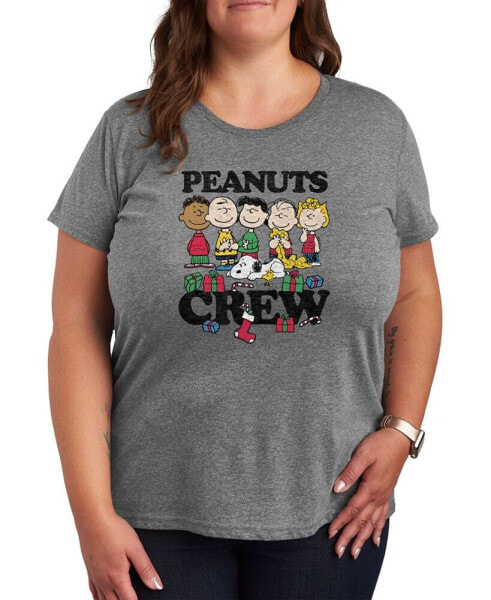 Trendy Plus Size Peanuts Crew Holiday Christmas Graphic T-shirt