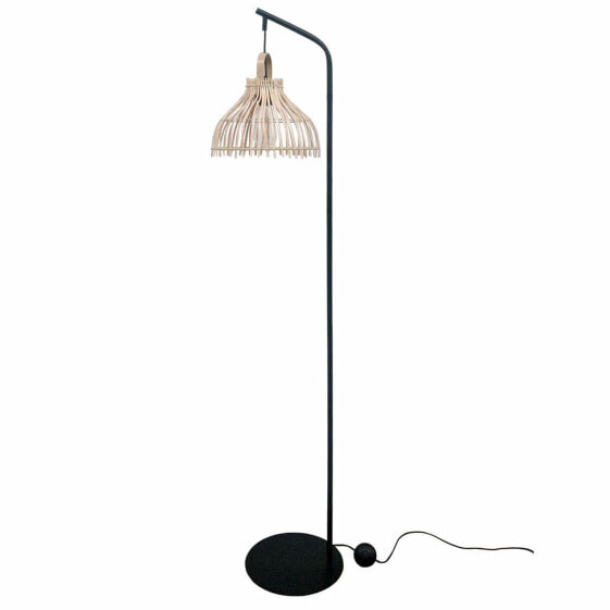 Напольный светильник DKD Home Decor Чёрный Металл Коричневый Ротанг (40 x 40 x 160 см)