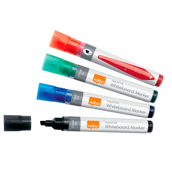 NOBO Liquid Ink Chisel Tip Chalk Marker 4 Units