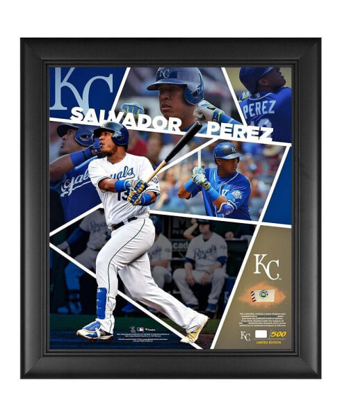 Salvador Perez Kansas City Royals Framed 15" x 17" Impact Player Collage with a Piece of Game-Used Baseball - Limited Edition of 500