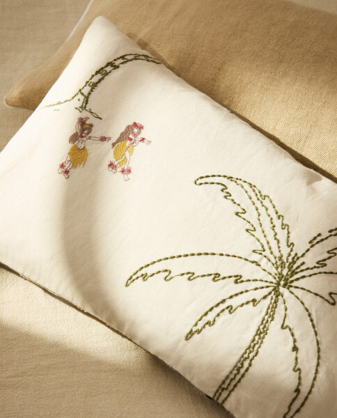 Palm tree cushion cover