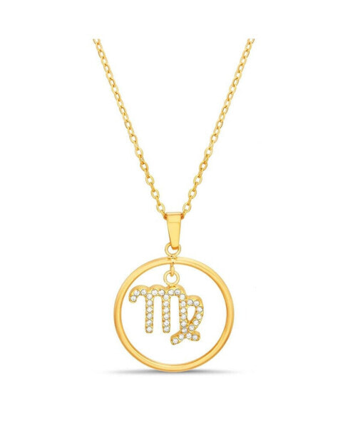 Gold-Tone Virgo Dangle Round Pendant Necklace