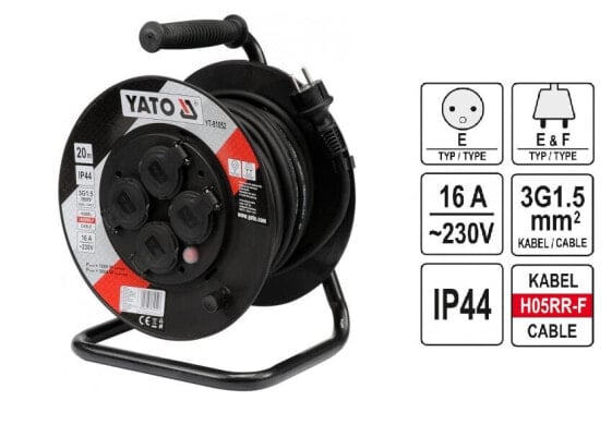 Удлинитель Yato 20 м 3 x 1,5 мм2 IP44 81052