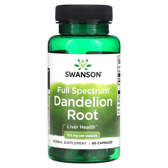 Травяные капсулы Swanson Full Spectrum Dandelion Root 515 мг, 60 шт