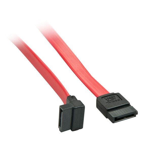 Lindy 0.2m Internal SATA III cable - 90° - 0.2 m - SATA III - SATA 7-pin - SATA 7-pin - Female/Female - Red