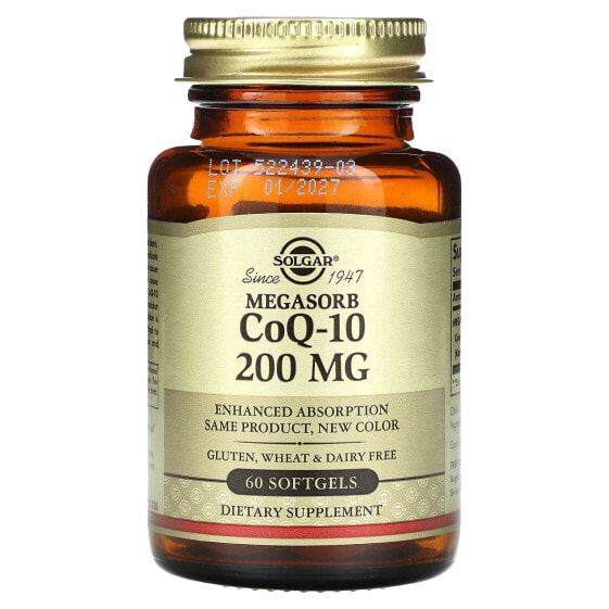 Антиоксидант Solgar Megasorb CoQ-10, 200 мг, 60 капсулаций