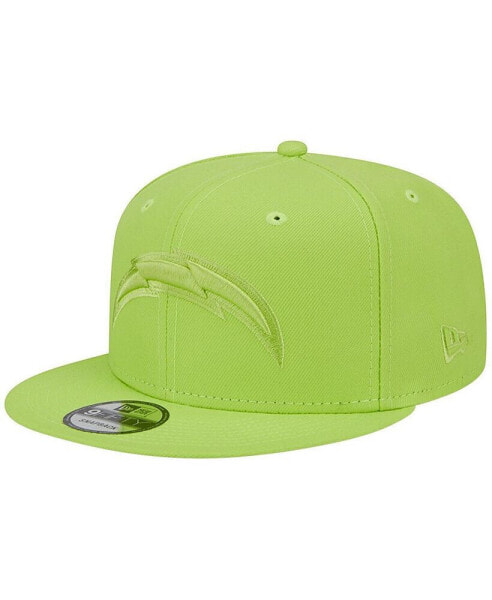 Men's Neon Green Los Angeles Chargers Color Pack Brights 9FIFTY Snapback Hat