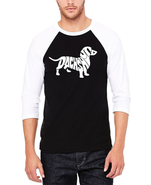 Men's Raglan Sleeves Dachshund Baseball Word Art T-shirt