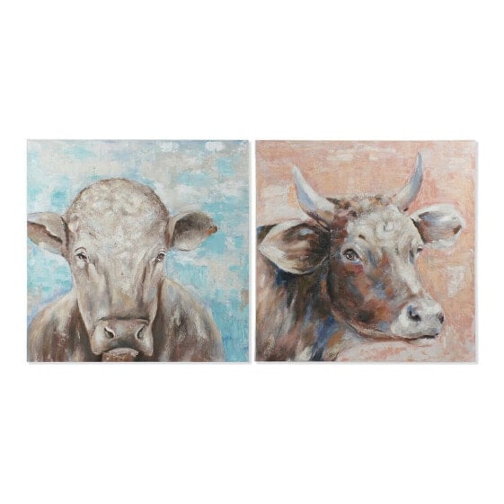 Картина ковбой и корова DKD Home Decor Caw 100 x 3,5 x 100 см Cottage (2 шт)