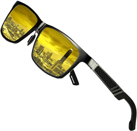 DUCO Мужские и женские поляризованные антибликовые очки для ночного вождения HD желтые очки для вождения ночного видения 2217