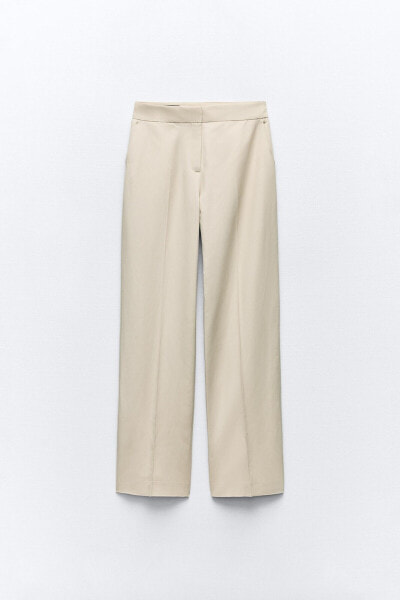 High-waisted straight cut trousers