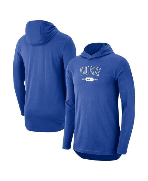 Футболка с капюшоном Nike Мужская Коллекция Royal Duke Blue Devils Tri-Blend Длинноворсовая