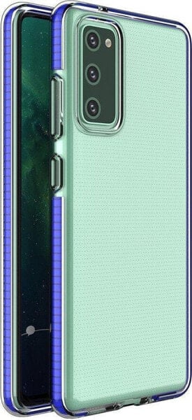 Hurtel Spring Case pokrowiec żelowe etui z kolorową ramką do Samsung Galaxy A72 4G ciemnoniebieski