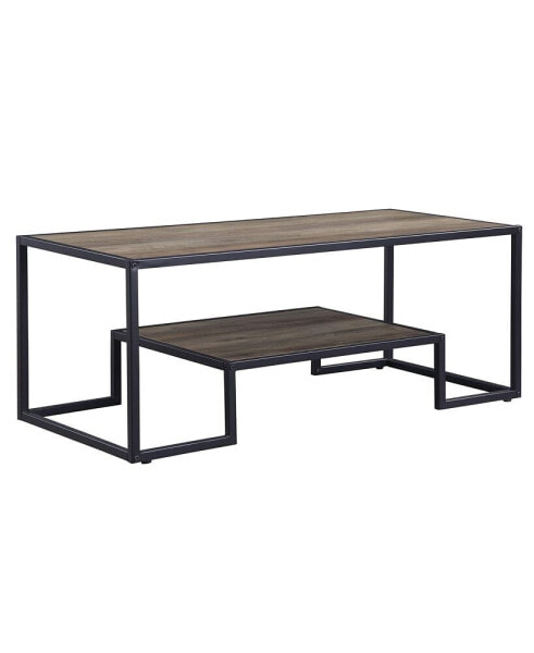 Idella Coffee Table, Rustic Oak & Black Finish