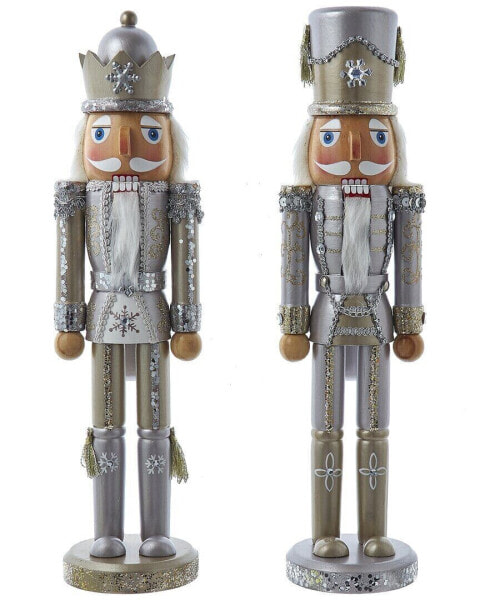 Kurt Adler Set Of 2 15In Nutcracker Multicolor