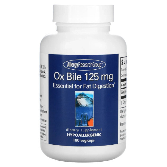 Капсулы для пищеварительной системы Allergy Research Group Окс желчное пузырное вещество, 125 мг, 180 шт.