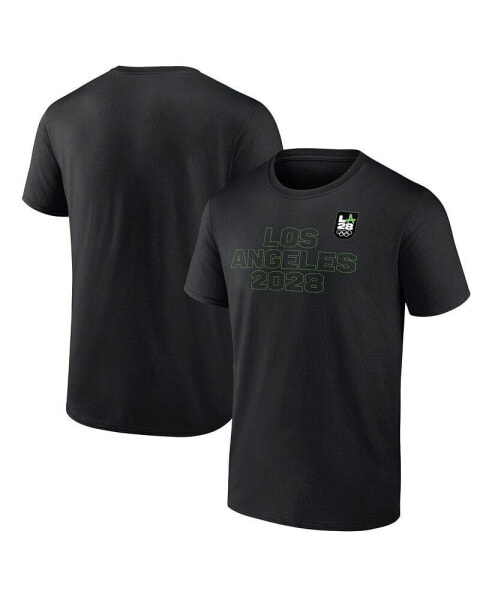 Men's Black LA28 Neon Outline T-shirt