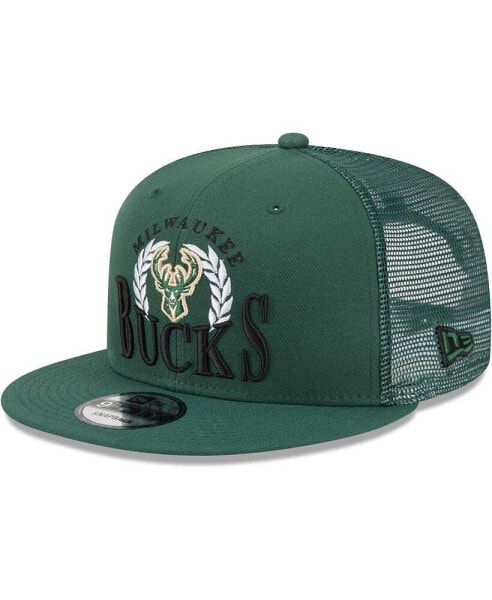 Men's Hunter Green Milwaukee Bucks Bold Laurels 9FIFTY Snapback Hat