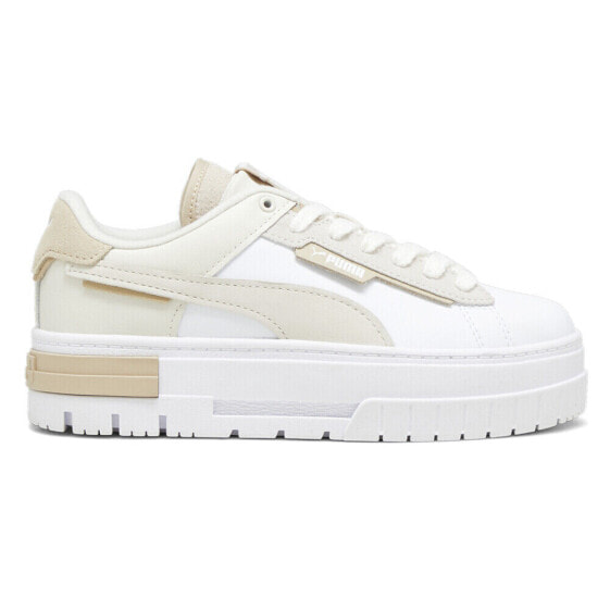 Puma Mayze Crashed Selflove Platform Womens Beige, White Sneakers Casual Shoes