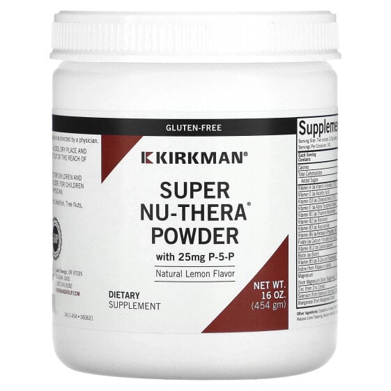 Витаминно-минеральный комплекс Kirkman Labs Super Nu-Thera Powder with P-5-P, Натуральный Лимон, 16 унций (454 г)