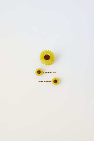 3-pack of sunflower hair clips