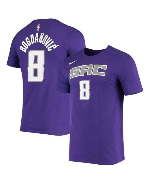 Men's Bogdan Bogdanovic Purple Sacramento Kings Name and Number Performance T-shirt